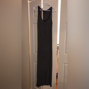 Navy and cream striped maxi-dress!